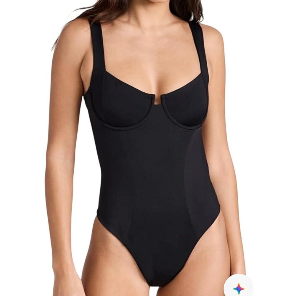 L*Space Kendal Underwire One-Piece Swimsuit - Black, Size Medium, NWT, MSRP $198 - Picture 2 of 7